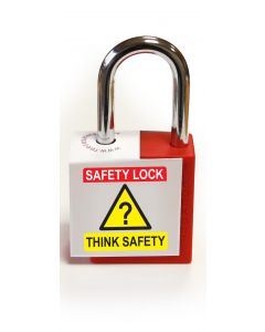 'Think Safety' - Lockout Padlock Fold-Over Tag