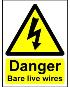 Hazard Warning Sign Danger Bare live wires