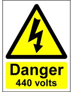  Hazard Warning Sign Danger 440 volts 