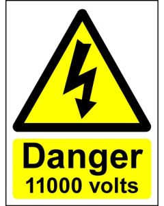 Hazard Warning Sign Danger 11000 volts 