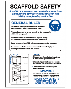 General Awareness Safety Posters - 'Scaffold Safety'