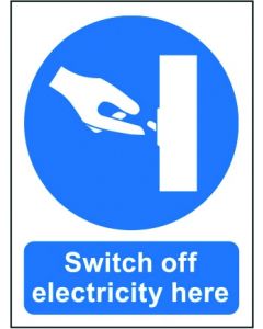 Switch off Electricity Here Magnetic (450mm x 600mm)