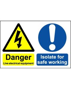 Danger Live Electrical Equipment ﾖ Safety Sign