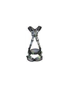 MSA V-FIT Harness, Back/Chest/Hip D-Ring, with Waist Belt - leg bayonet buckles