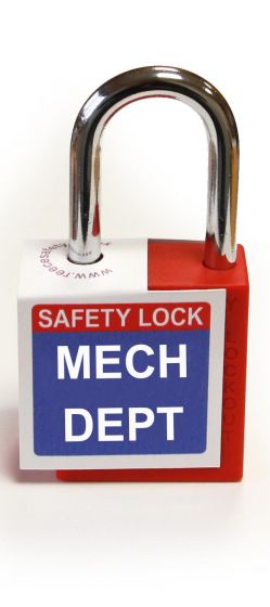 'Mech Dept' - Lockout Padlock Fold-Over Tag