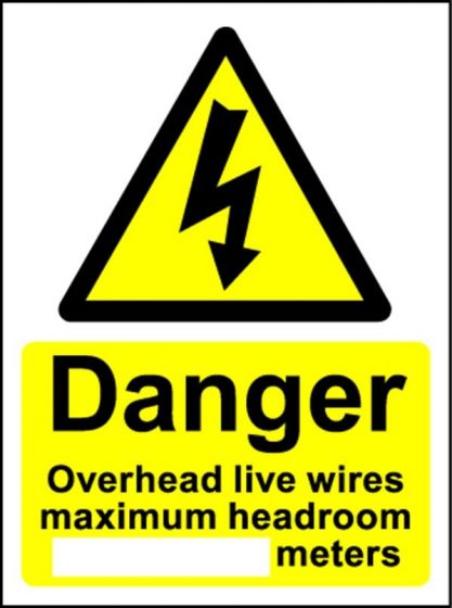 Danger Overhead Live Wires Rigid (300mm x 450mm)