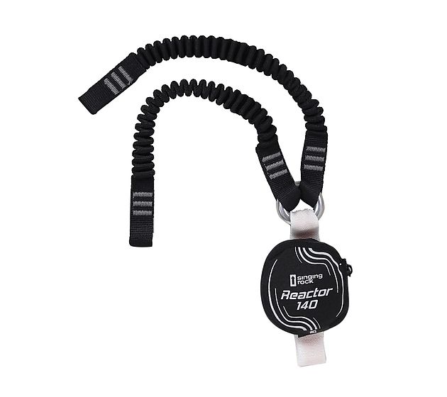 Singing Rock Flex Twin Lanyard with Scaff Hooks Elastic(85cm)