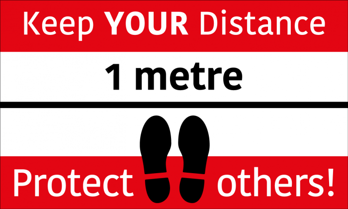 Keep your distance - protect yourselves 300 x 500mm