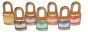 Padlock labels self adhesive. Pack of 10 blue